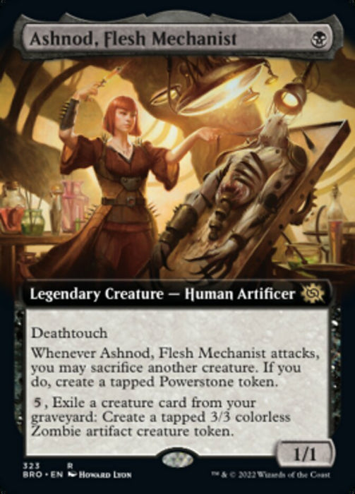 Ashnod, Flesh Mechanist - Extended Art- Legendary