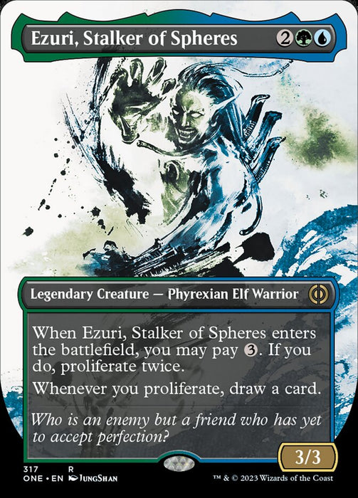 Ezuri, Stalker of Spheres - Borderless - Showcase- Legendary- Inverted (Foil)