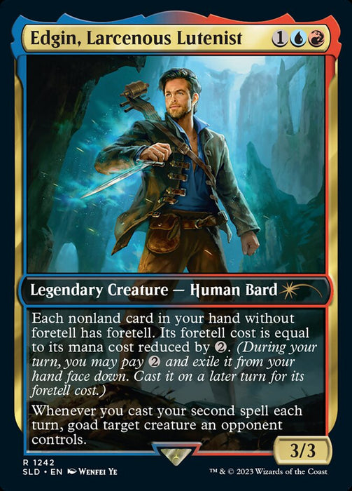 Edgin, Larcenous Lutenist - Full Art - Legendary- Inverted (Foil)