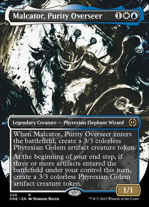 Malcator, Purity Overseer - Borderless - Showcase- Legendary- Inverted (Foil)