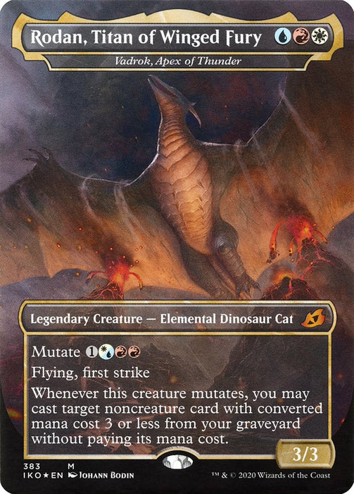 Rodan, Titan of Winged Fury - Vadrok, Apex of Thunder - Borderless  - Legendary (Foil)