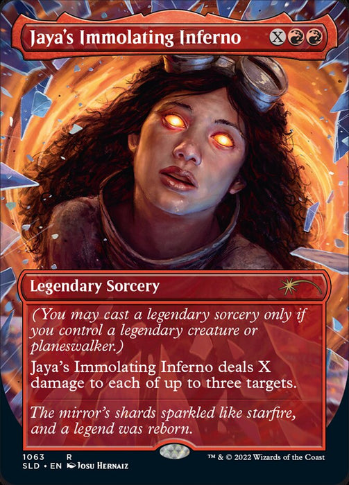 Jaya's Immolating Inferno - Borderless - Full Art - Legendary- Inverted (Foil)