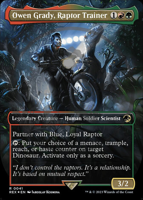 Owen Grady, Raptor Trainer - Borderless - Legendary (Foil)