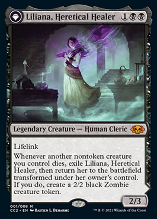 Liliana, Heretical Healer // Liliana, Defiant Necromancer  - Originpwdfc (Foil)