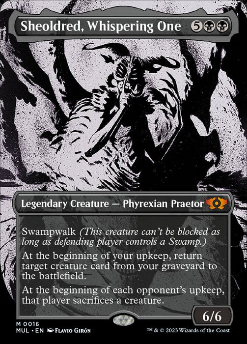 Sheoldred, Whispering One - Borderless - Legendary- Showcase- Inverted (Foil)