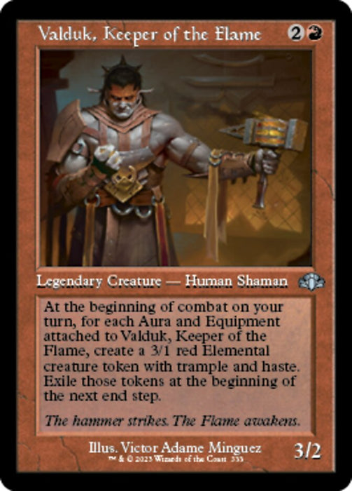 Valduk, Keeper of the Flame - Retro Frame (Foil)