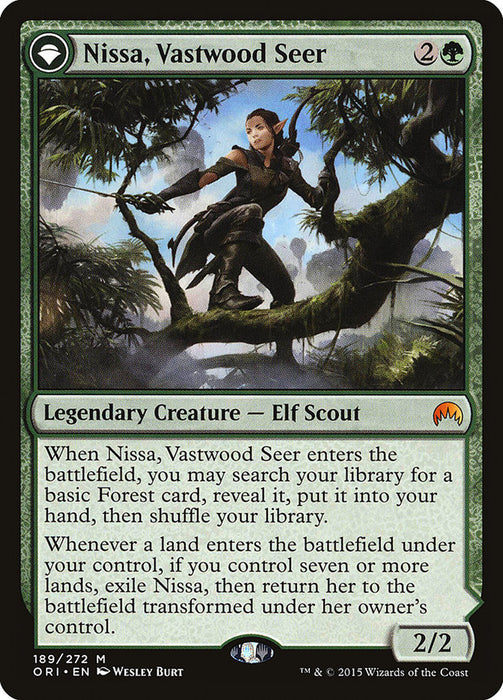 Nissa, Vastwood Seer // Nissa, Sage Animist  - Originpwdfc (Foil)